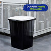 Durable Durabin Black Waste Bin 90L Stackable Plastic Bin with Sturdy Handles