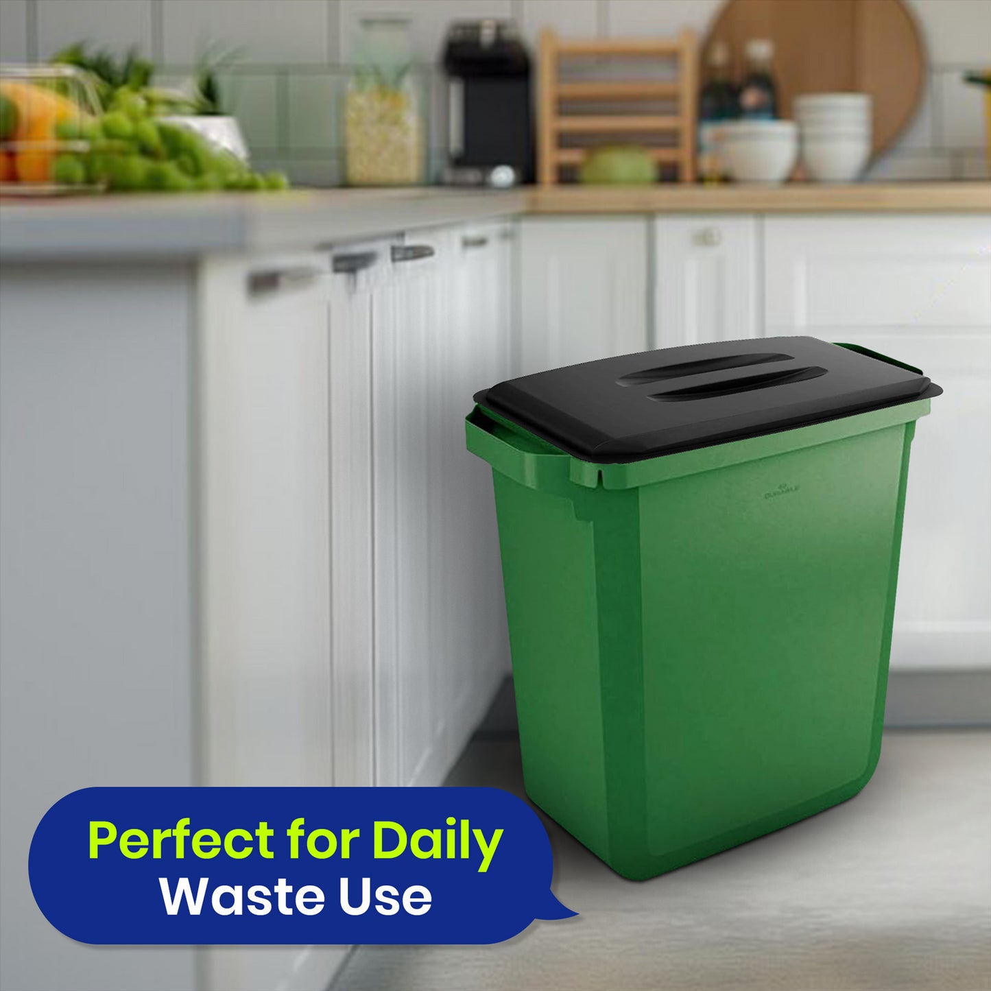 DURABIN 60L Green Bin Set & Black Lid and 25x 110L Recycled Bin Bags