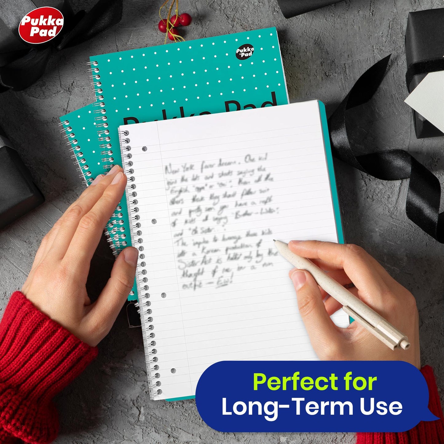 Pukka Pad A4 Metallic Squared & Lined Notebooks 200 Pages 80GSM Wirebound
