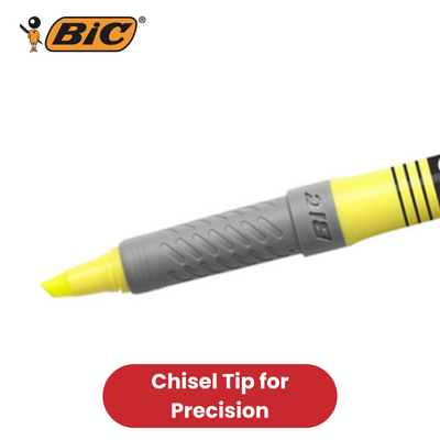 BIC Highlighter Grip Decor Highlighter Pens Adjustable Chisel Tip - 1 to 5