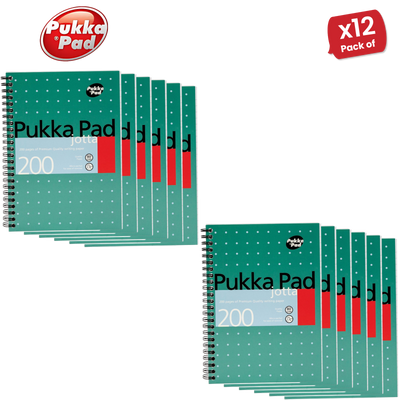 PUKKA WHITE A5 WIREBOUND PADS 200 page 80gsm (RULED/MARGIN) - 12 Packs