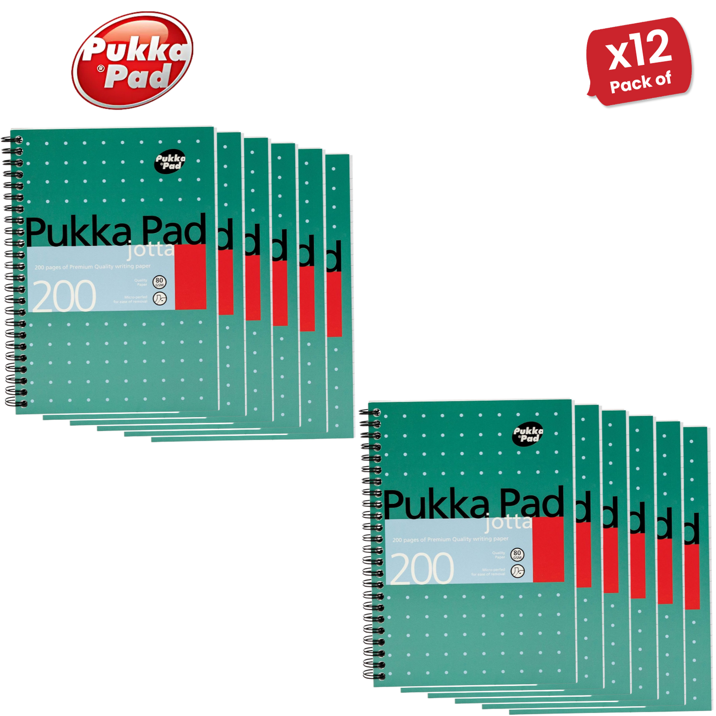 PUKKA WHITE A5 WIREBOUND PADS 200 page 80gsm (RULED/MARGIN) - PACK OF 1