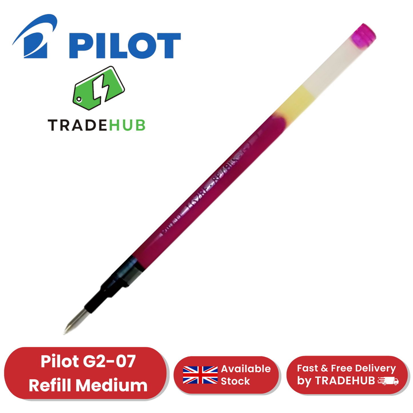 Pilot G2-07 Refill - Medium - Violet - Single - Pack of 2 to 36