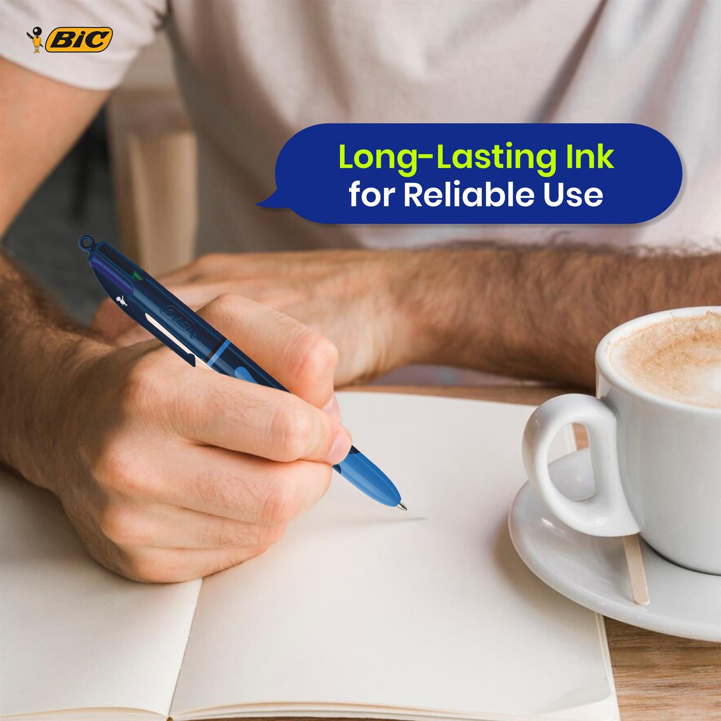 BIC 4-Colour Smooth Pens Medium Points for Office & Home