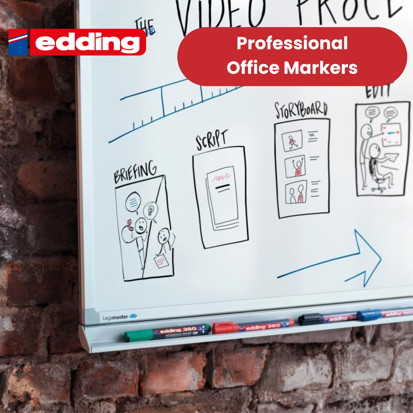 Edding 360 Drywipe Marker Assorted Pack of 4 - 1 to 5 Packs