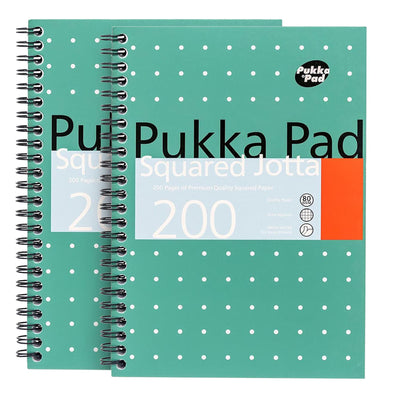 Pukka Pad A5 Squared Jotta Book 2-Pack Wirebound  Notebook, 200 Pages for School & Office