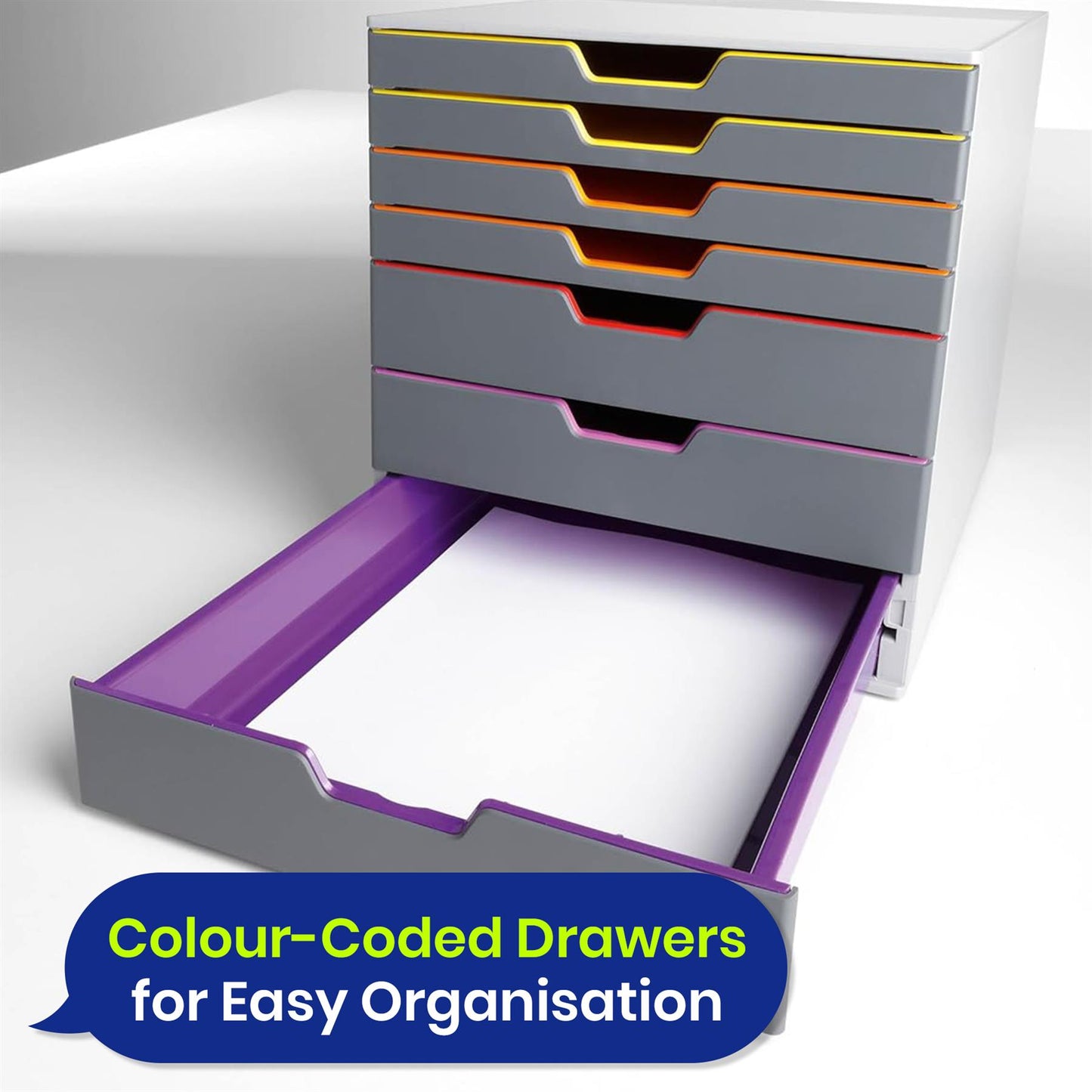 Durable VARICOLOR 7 Drawer Unit A4 Paper Tray & Filing Tray Organiser