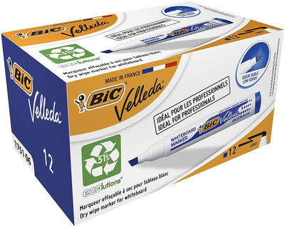 BIC Velleda 1751 ECOlutions Whiteboard Markers Blue - Box of 12 - 1 to 5 Packs
