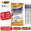 BIC Cristal Original Ballpoint Pens, Fine 1.0mm, 10 Assorted Colours, Comfortable Grip for School and Office