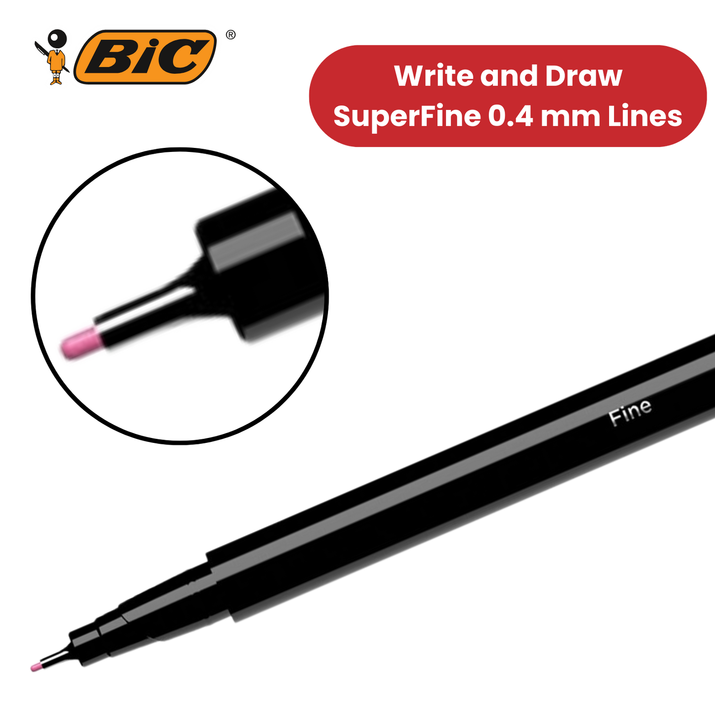 Bic Intensity Fine Tip Pens - Assorted Colours - Pack of 20