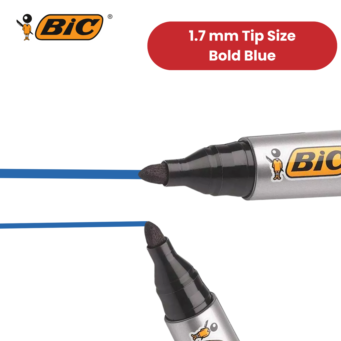 BIC Marking 2000 ECOlutions Permanent Bullet Tip Markers Blue - Box of 12 - 1 to 5 Packs
