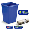 110L Bin Bags 25 Pack and 90L DURABIN Blue Waste Bin Bundle Strong Recycled Plastic Set