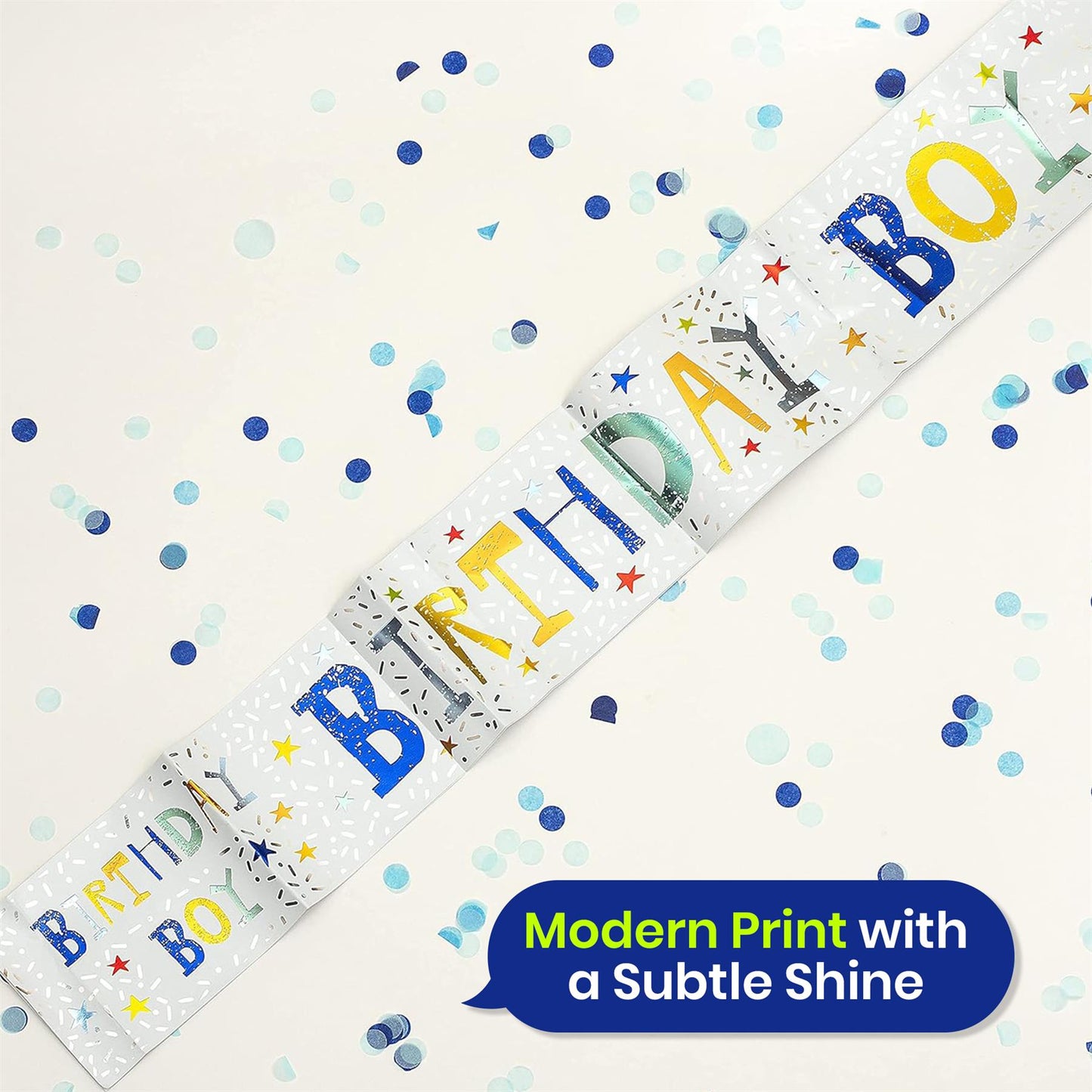 Birthday Boy Banner and Bunting Set Party Decor Pack with 10 Flags and Paper Strip