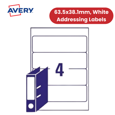 AVERY L7171-100 QUICKPEEL WHITE LASER ADDRESSING LABELS 63.5X38.1MM 100 - 1 to 5