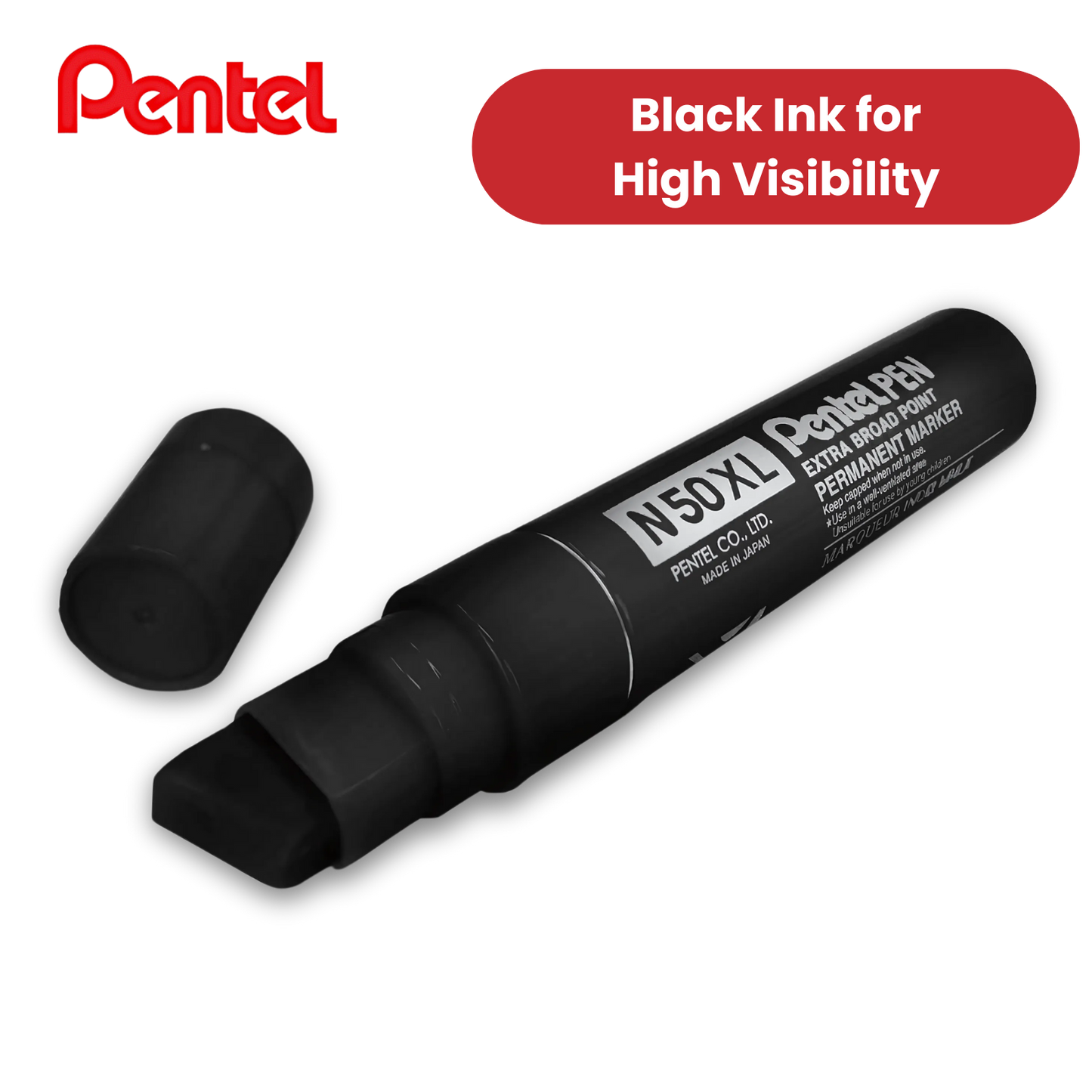 PENTEL  N50XL PERMANENT MARKER BLACK - Single Pen