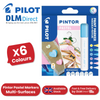 Pilot Pintor - Pastel - Wallet of 6 - Medium Blue,Yellow,Violet,Green,Pink,White