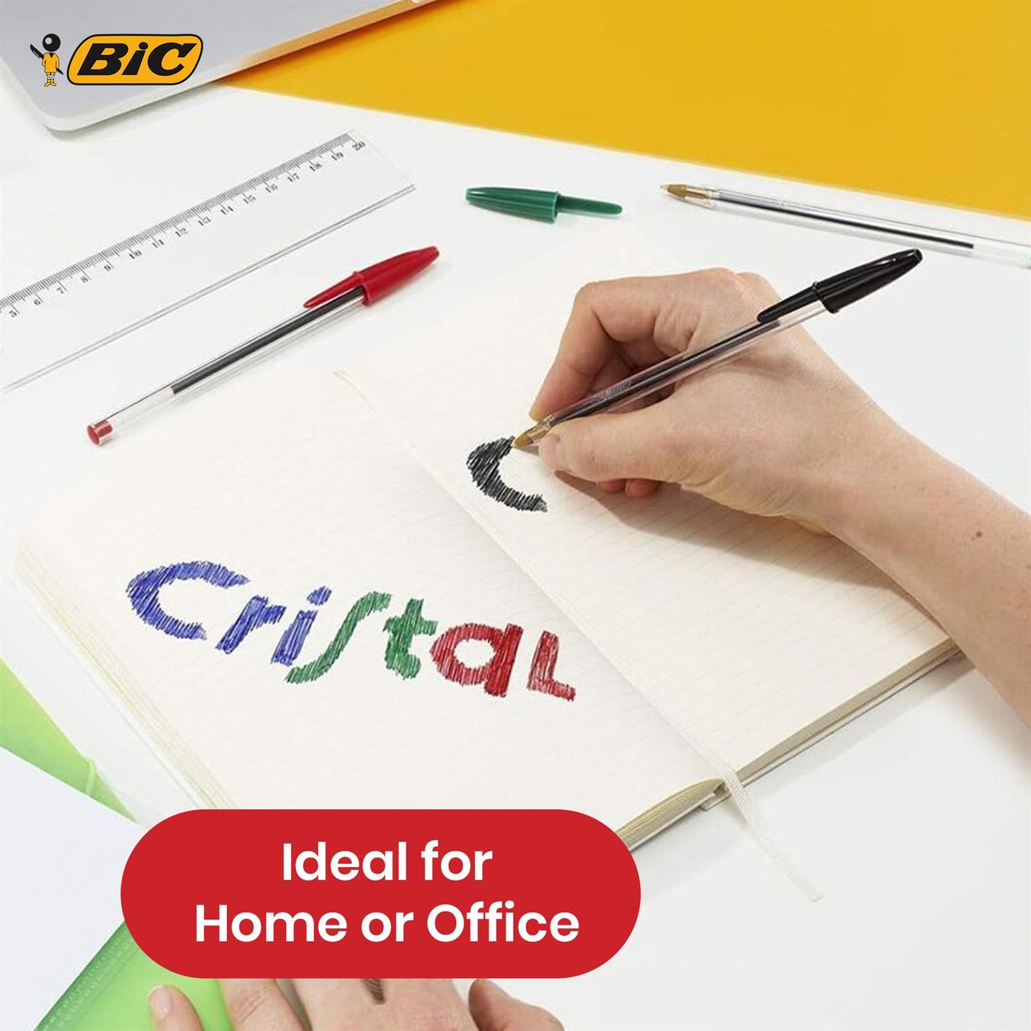 BiC Cristal Medium Biro Ballpoint Pen - 1.0 mm Black - Pack of 5