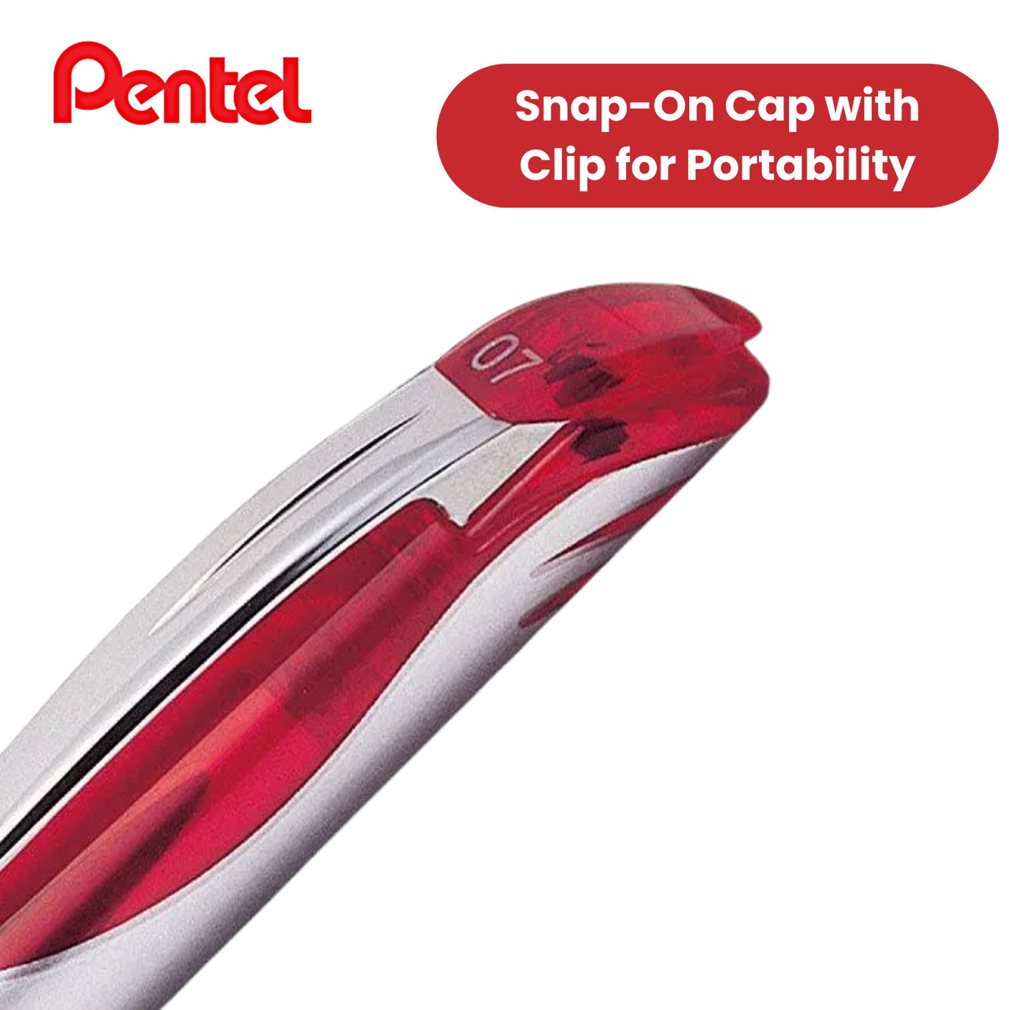Retractable EnerGel rollerball pen ideal for everyday use. Quick drying, smooth flowing EnerGel ink, suitable for right or left-handed writers. Reduces smudging on hands and paper. Transparent barrel for easy view of remaining ink. Soft latex-free grip –