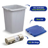 DURABIN 90L Grey Bin with Blue Lid and 25x 110L Recycled Bin Bags for Everyday Use