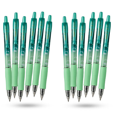 Pilot G2-07 Gel Pen Bubble Green Pack of 12 Blue Gel Ink 0.7mm Ergonomic Grip