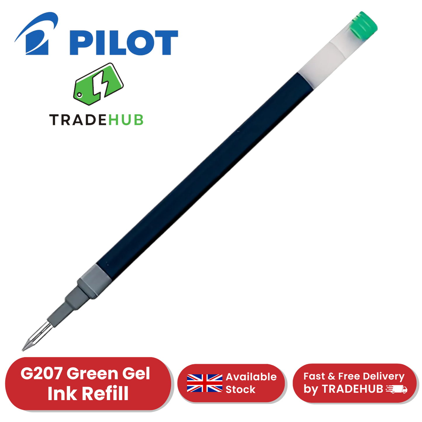 Pilot G2-07 Gel Pen Refill Green Ink - Single & Multi Refills for Smooth Writing