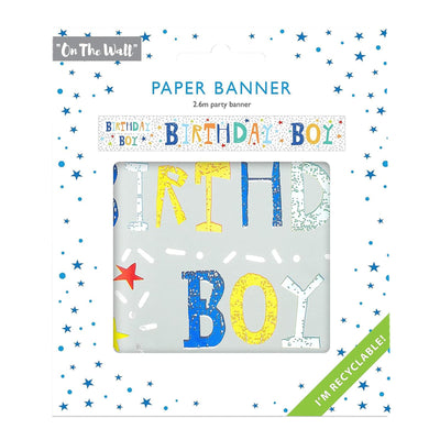 Birthday Boy Recyclable Paper Banner - 2.6m