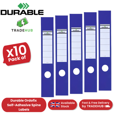 Durable Ordofix Self-Adhesive Spine Labels - Blue - Pack of 10 - 60 mm - 1 to 5