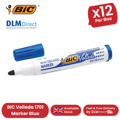 BIC Velleda 1751 ECOlutions Whiteboard Markers Green - Box of 12 BIC VELLEDA MARKER 1701 BLUE - PACK OF 12