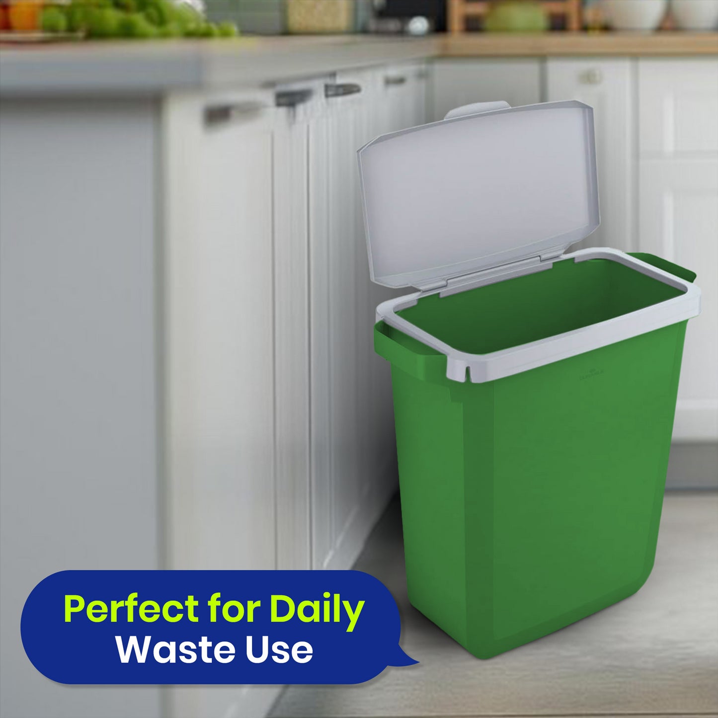 DURABIN 60L Green Bin Set & Grey Hinged Lid and 25x 110L Recycled Bin Bags
