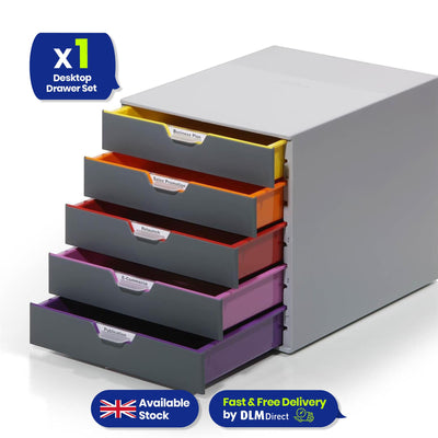 Durable VARICOLOR 5 Drawer Unit A4 Paper Tray & Filing Tray Organiser