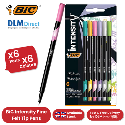 BiC Intensity Fine Felt Tip Pens, Pack of 6
