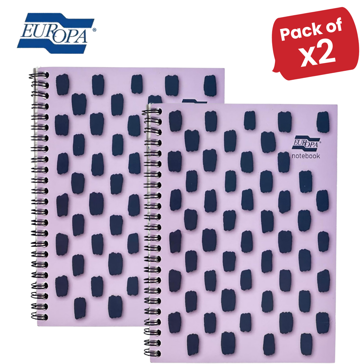 Europa Splash A4+ Notepad Wirebound 160 Pages 80g FSC Paper Ruled Punched Purple