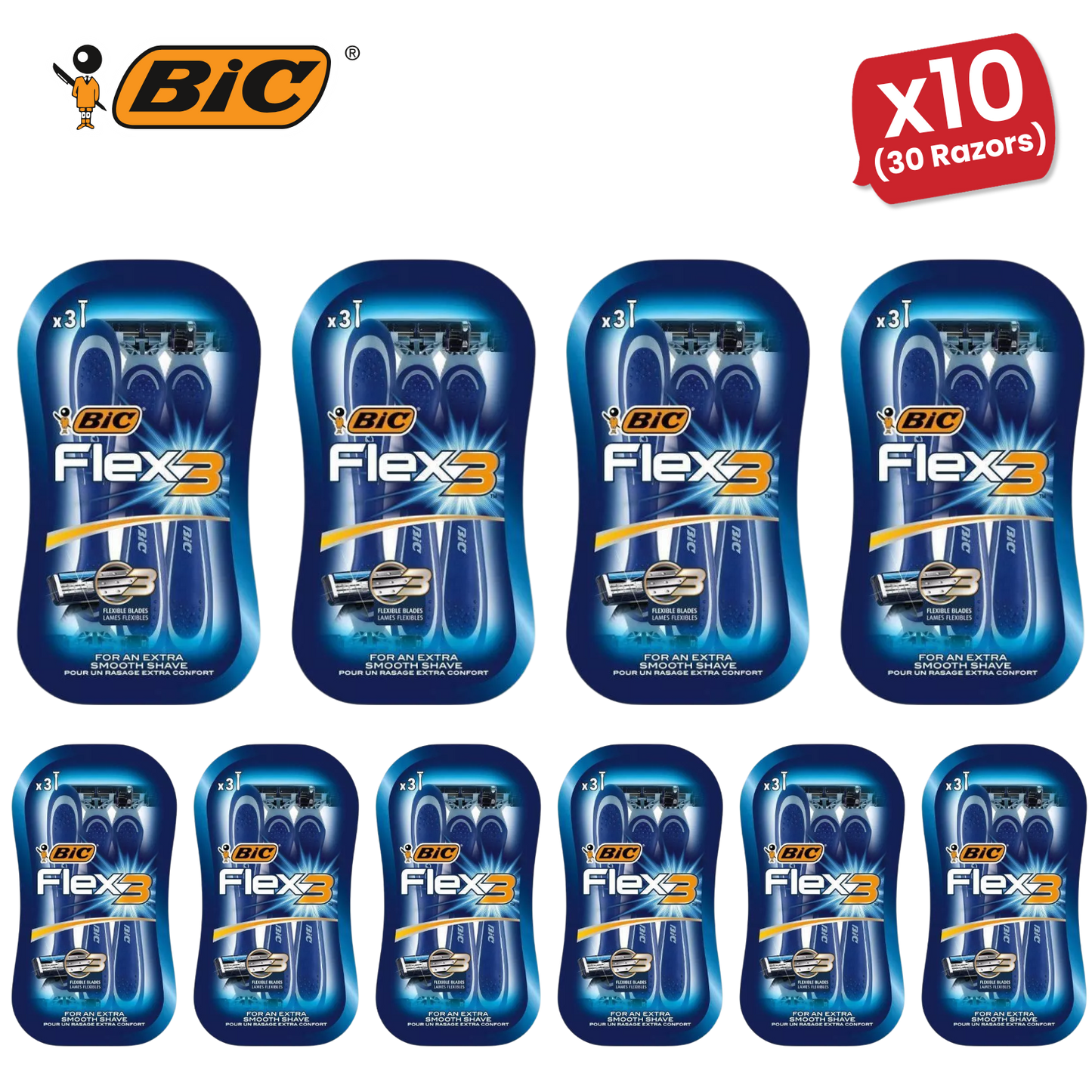 BIC Flex 3 Comfort Disposable Razors - Pack of 3