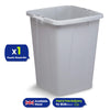 Durable Durabin Grey Waste Bin 90L Stackable Plastic Bin with Sturdy Handles