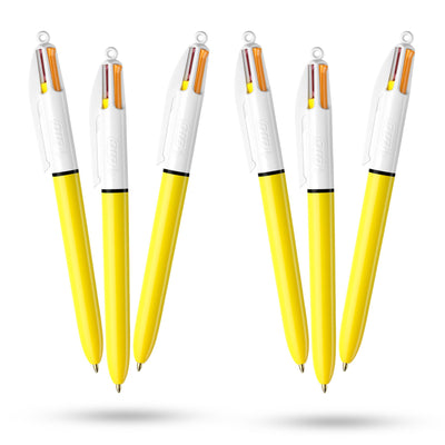 BIC 4-Colour Sun Pens Pack of 6 Medium Points for Office & Home