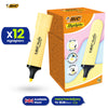 BIC 12x  Marking Highlighter Flat Pastel Yellow Modular Tip for Precise Highlighting