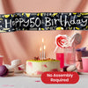Happy 50th Birthday Black and White Recyclable Banner - 2.6m