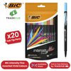 BIC Intensity Fine Felt Tip Pens Fine Point Assorted Colours - Doypack of 20