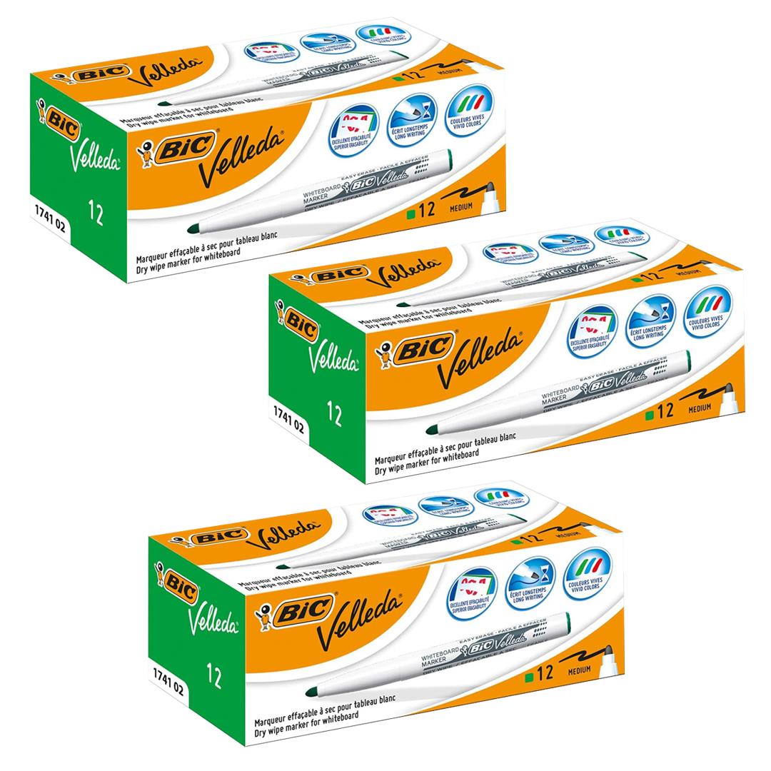 Bic Velleda 1741 Whiteboard Drywipe Markers Green  - Box of 12 - 1 to 5 Packs