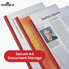 Durable Red Spine Bars - A4 Plastic Slide Binder, 6mm Strip Paper Binder for Work (Pack of 100)