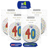 Silver 40th Birthday Badge 8.5cm Foil Pin Birthday Outfit Accessory Wear