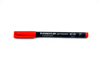 STAEDTLER LUMOCOLOR PERMANENT PENS FINE RED - Pack of 3