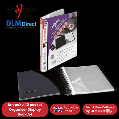 Snopake 40-Pocket A4 Organizer Display Book, Refillable & Durable - Pack of 1