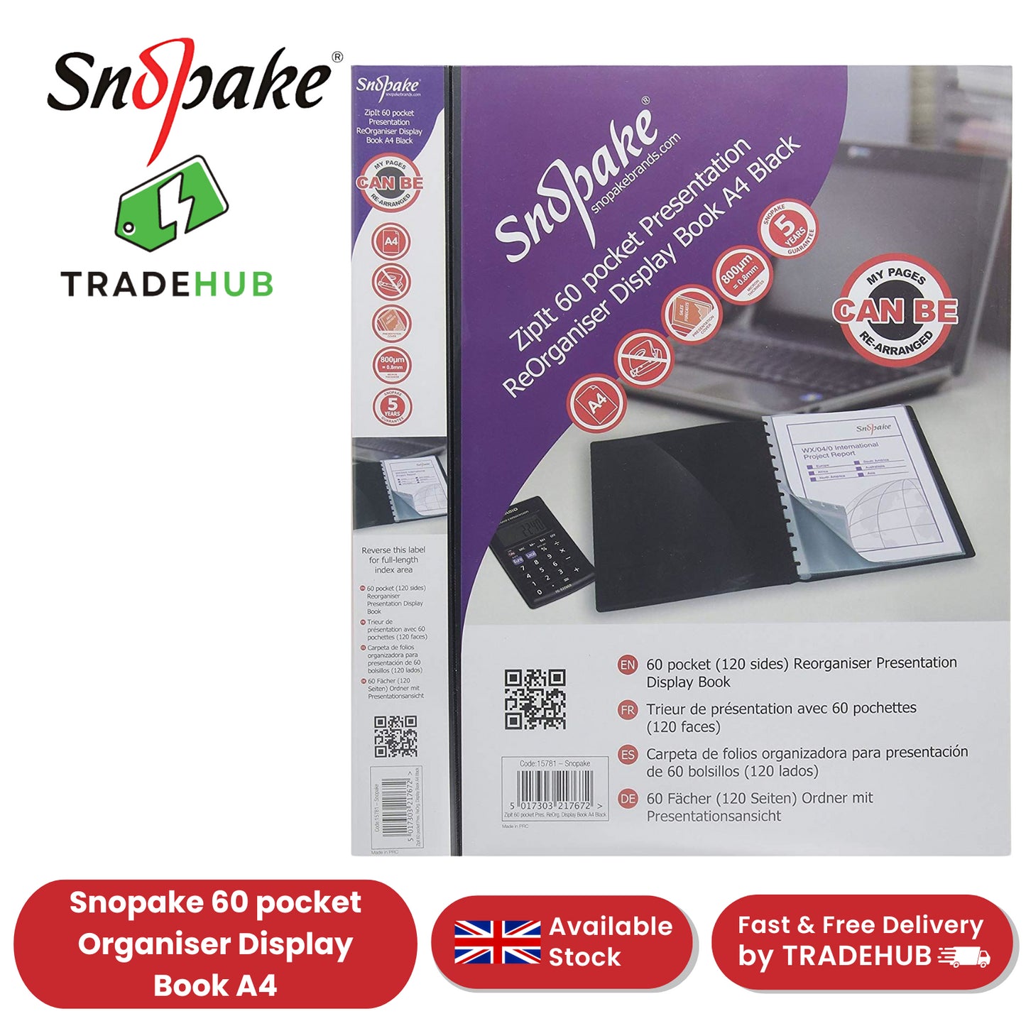 Snopake 60 pocket Organiser Display Book A4 BOOK - PACK OF 1