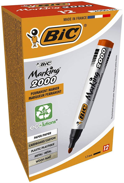 BIC Marking 2000 ECOlutions Permanent Bullet Tip Markers Red - 12 - 1 to 5 Packs