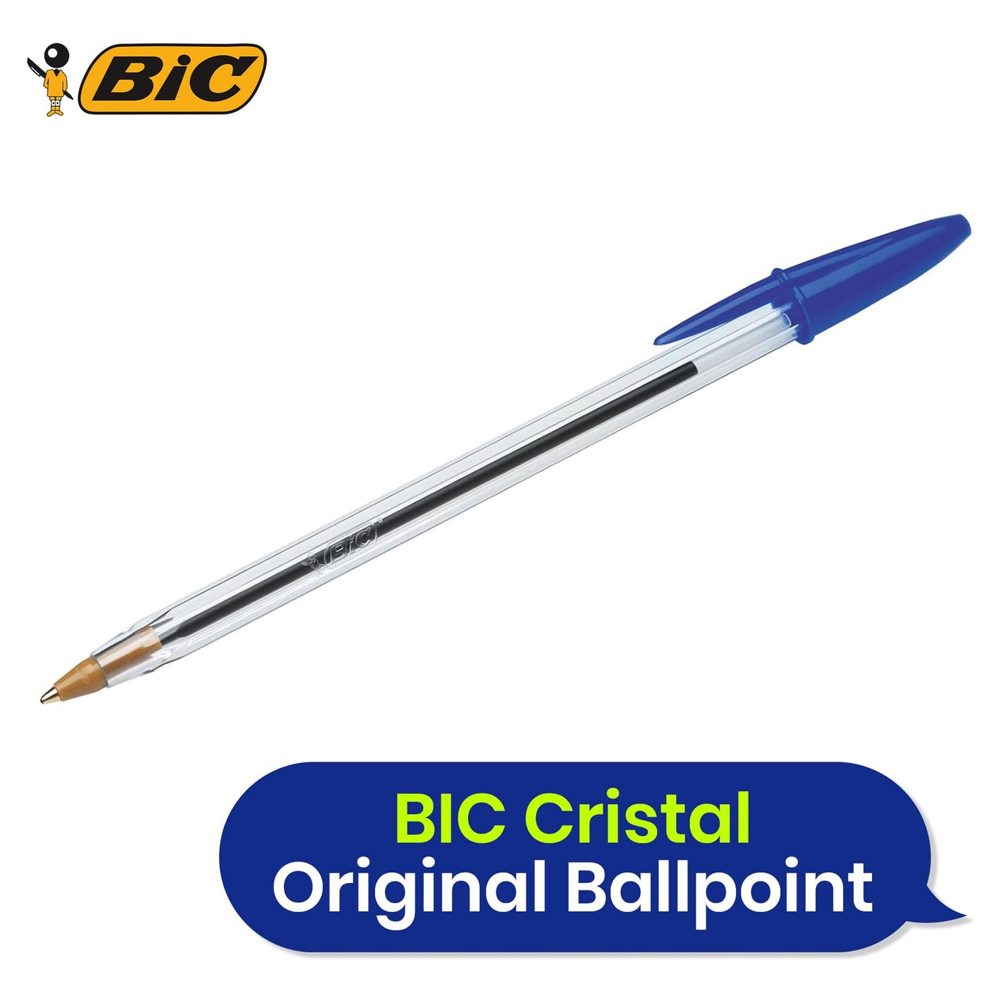 BIC Cristal Original Ballpoint Pens Medium Point (1.0 mm) Assorted Colours, Pouch of 20+7