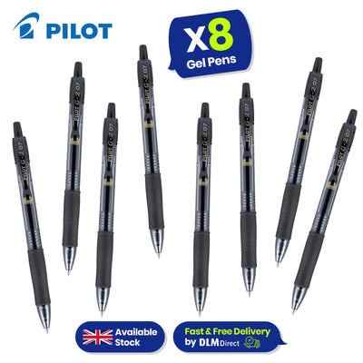 Pilot G-207 Retractable Gel Rollerball Medium Value Pack Black (Pack of 8)