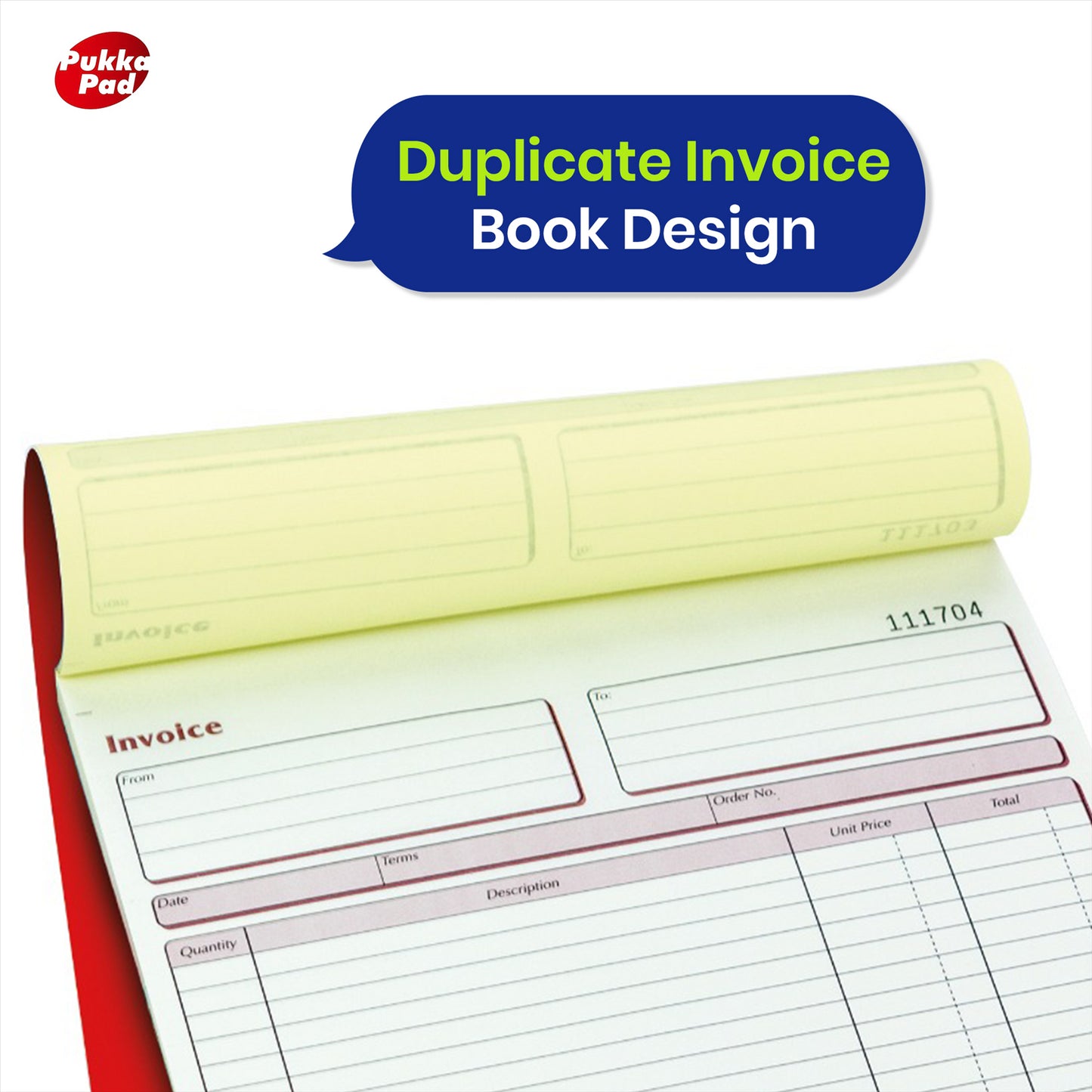Invoice Book Hard Cover NCR 50 Set Duplicate Pad for Office