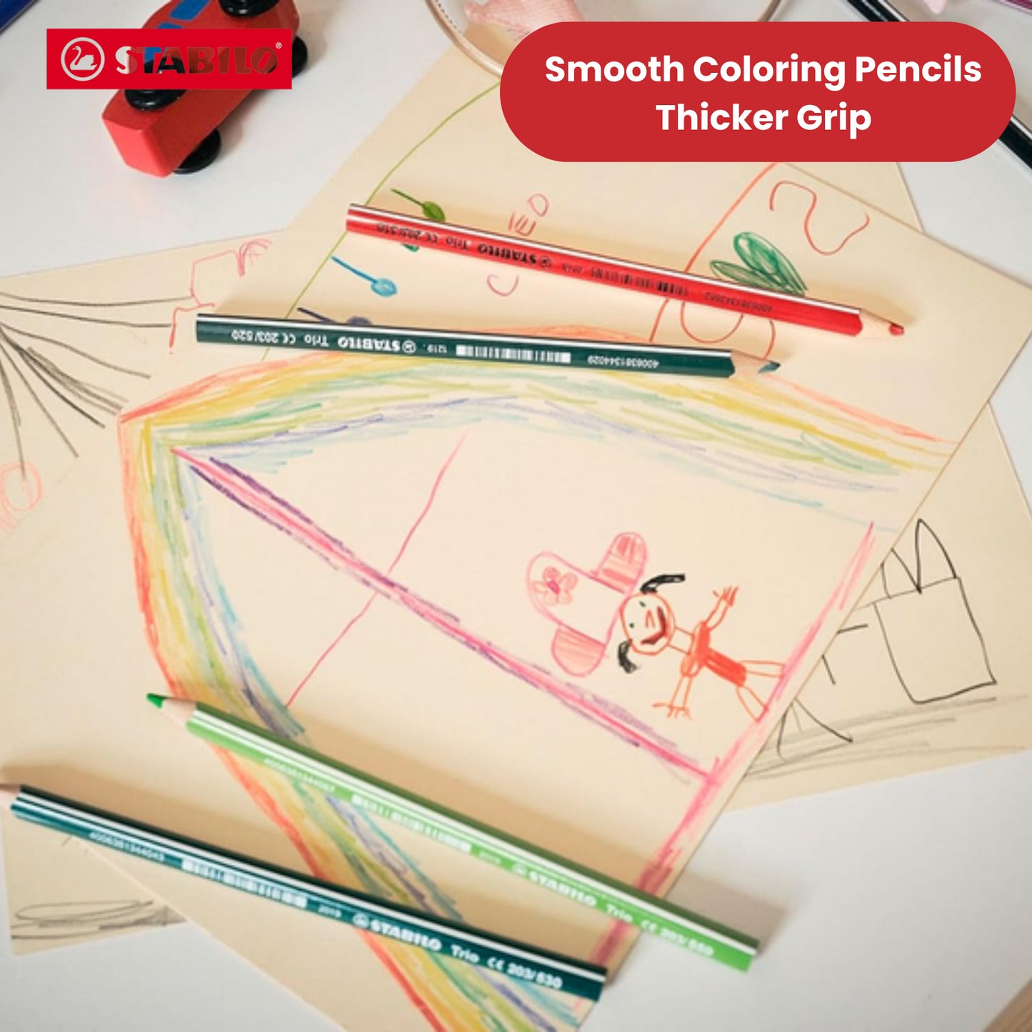 Stabilo Trio Thick Colouring Pencils Assorted Pack of 24