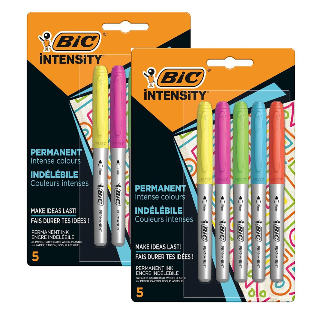 Bic Permanent Markers Fine Colour Intense Assorted Pack 1 to 5